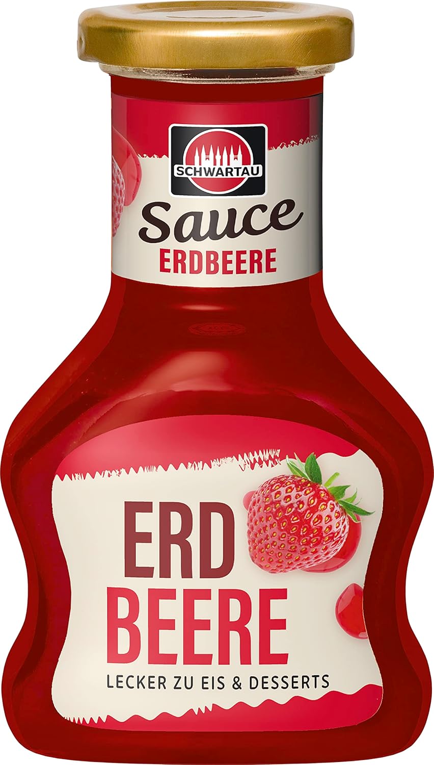 Schwartau Dessert Sauce Erdbeere, zum Verfeinern von Desserts und Eis