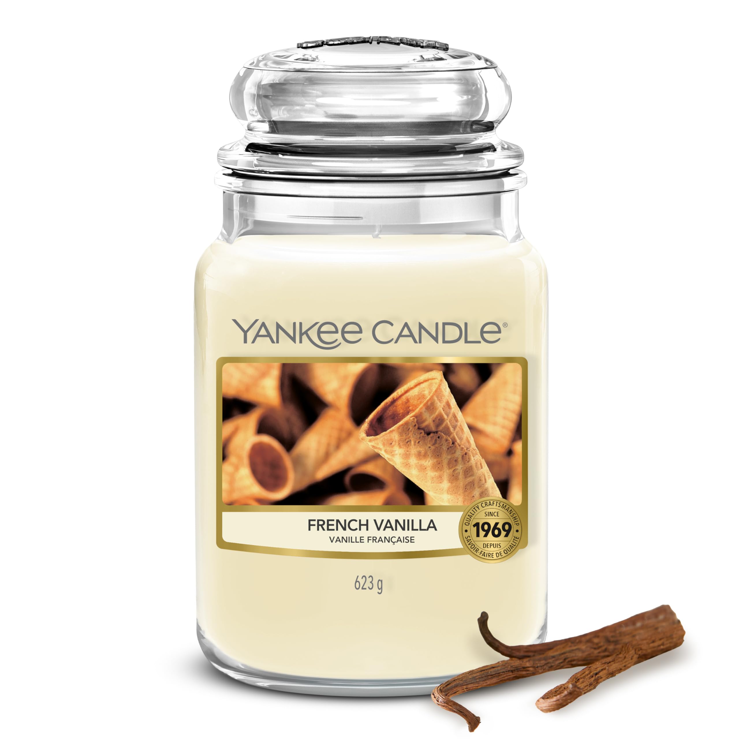 Yankee Candle Candela Profumata | Grande Barattolo alla French Vanilla| Candele a Lunga Durata: fino a 150 Ore | Regalo Perfetto per Donne