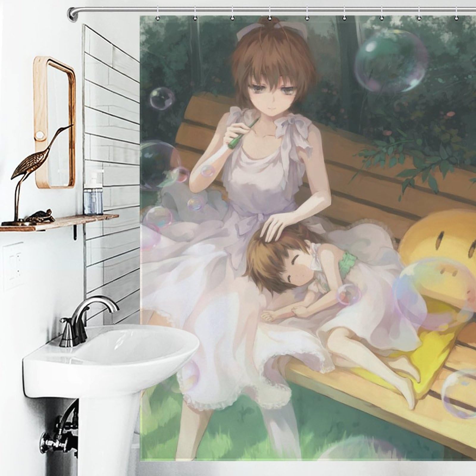 Amazon｜シャワーカーテン CLANNAD 古河渚 岡崎汐 72x72Inch