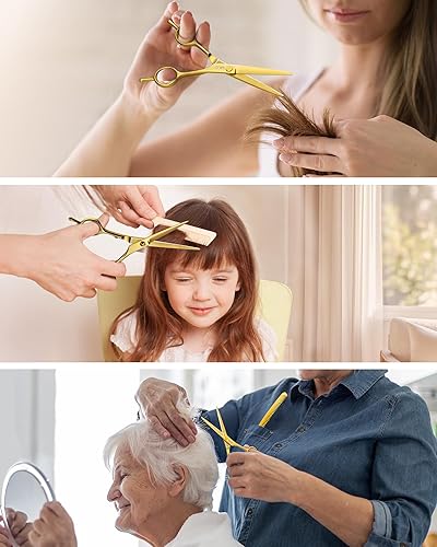 Miniatura 7 de ULG Juego de tijeras profesionales para cortar el cabello, tijeras de peluquería japonesas de acero inoxidable de 6.5 pulgadas y tijeras de