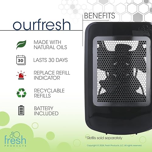 Miniatura 4 de Fresh Products ourfresh - Dispensador de ambientador 2.0, diseño elegante y actualizado, reemplaza el aerosol medido, potente fragancia, activado
