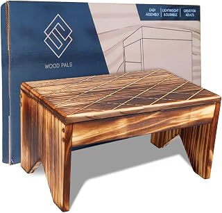 Adult Wooden Step Stool - Very Sturdy Adult Step Stool, Kitchen Step Stool, Bed Stool for High Beds，Great Wood Step Stool for Adults，Lightweight, Quality Eco Pine，Attractive & Easy Assemble 9 X 8 X 19