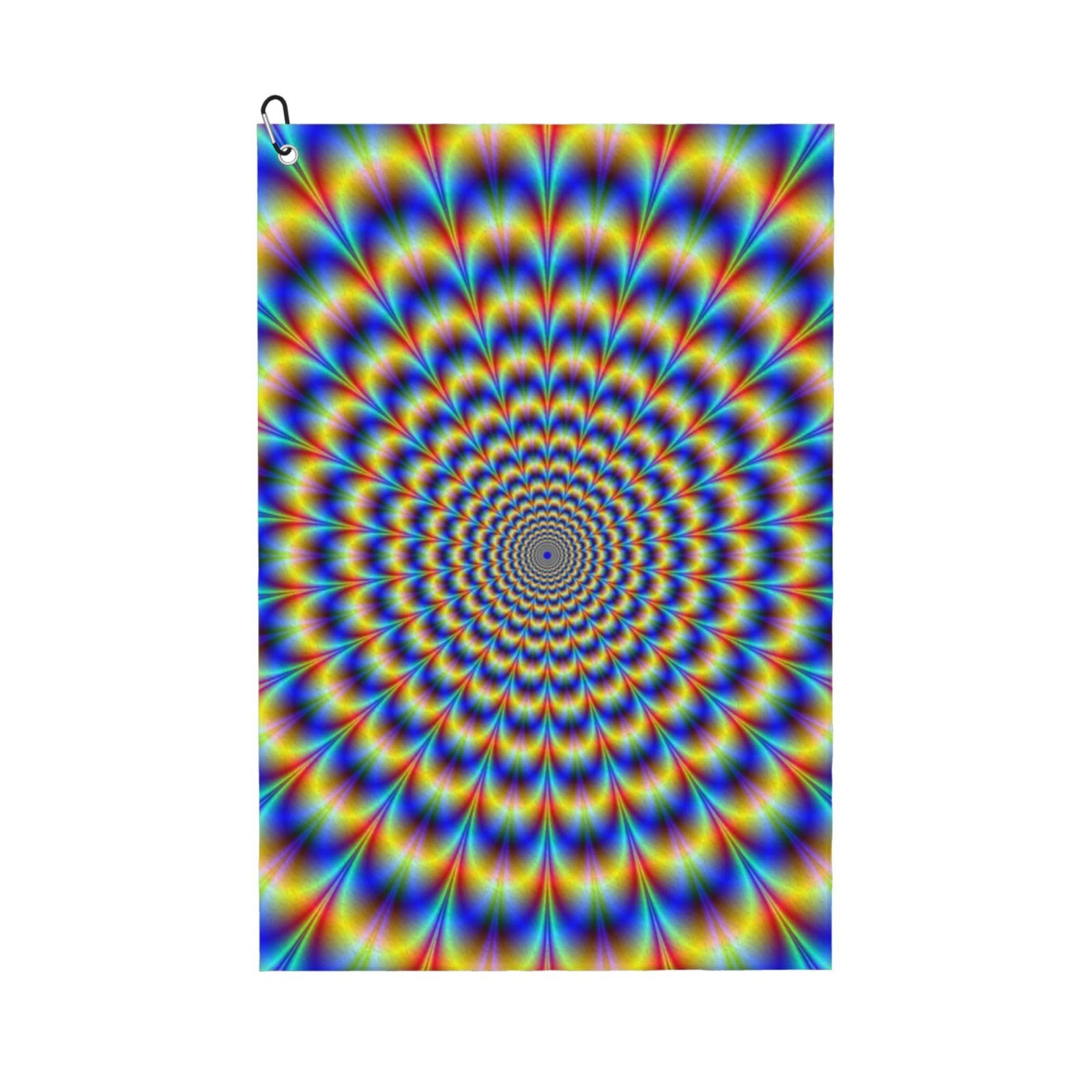 Hnnkloy Spiral Optical Illusion Gif, 16x24 in Portable Waffle Golf Towels with Carabiner Clip for Golf Bag