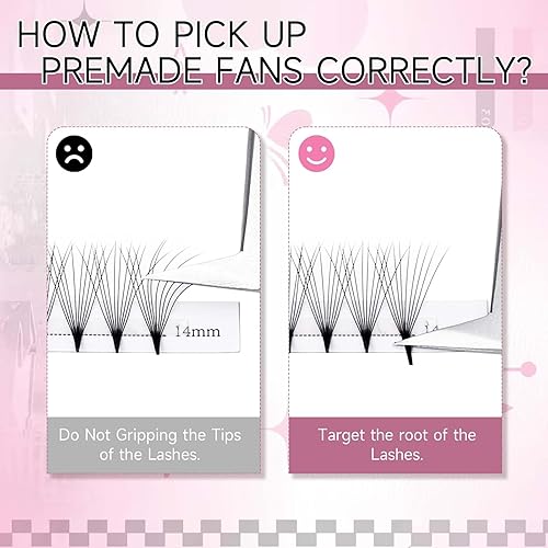 Miniatura 5 de FADLASH - Extensiones de pestañas postizas en abanico 10D, abanicos premontados de 0.05 0.07 de grosor, extensiones de pestañas de volumen