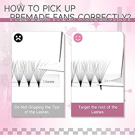 Premade Fans Eyelash Extensions 10D Lash Extensions Premade Fans 0.05 0.07 Thickness Pre Fanned Volume Lash Extensions C D Curl by FADLASH (10D-0.07-D, Mix 8-14mm)