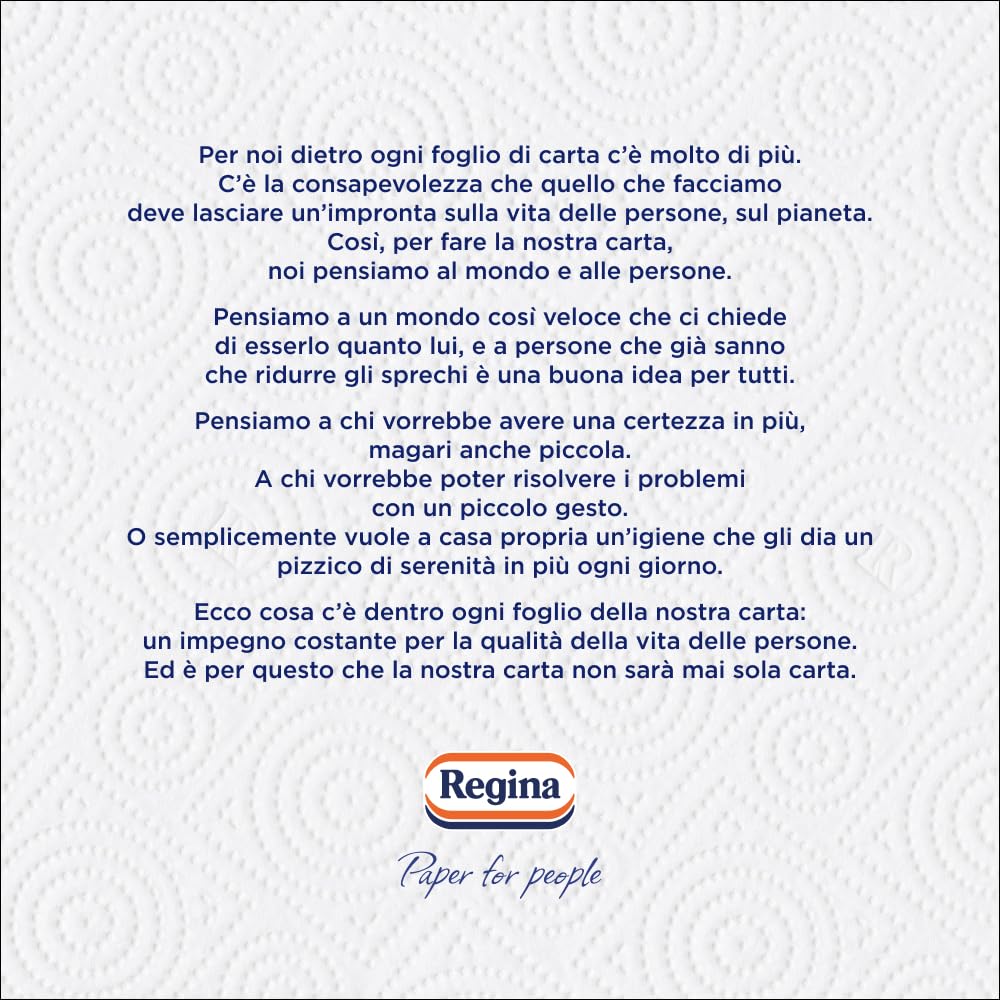Regina Asciugoni, 48 Rotoli di Carta Cucina, Rotoli a 2 Veli, 100 Maxi Fogli per Rotolo, Confezione 60% in Plastica Riciclata, Carta 100% Certificata FSC