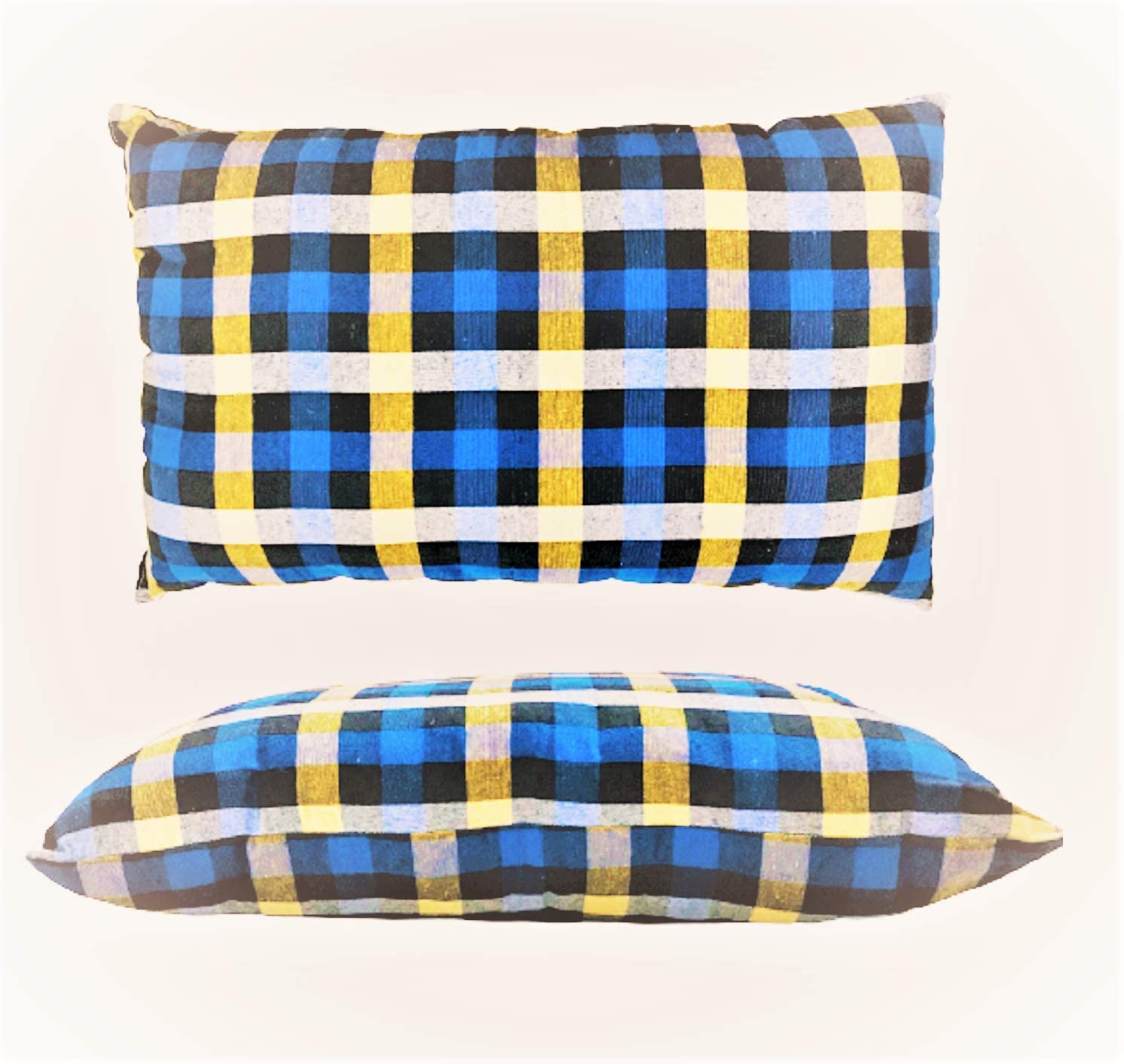 100% Cotton Fabric Black Hosiery Medium Hard Cotton Bed Pillow for Real Perfect Neck Support (20 x 26 Inches, Multicolor, 2)