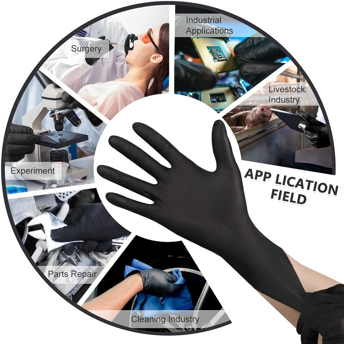 Nitrile Disposable Gloves Pack of 100, Latex Free Safety Working Gloves for Food Handle or Industrial Use : Health & Household