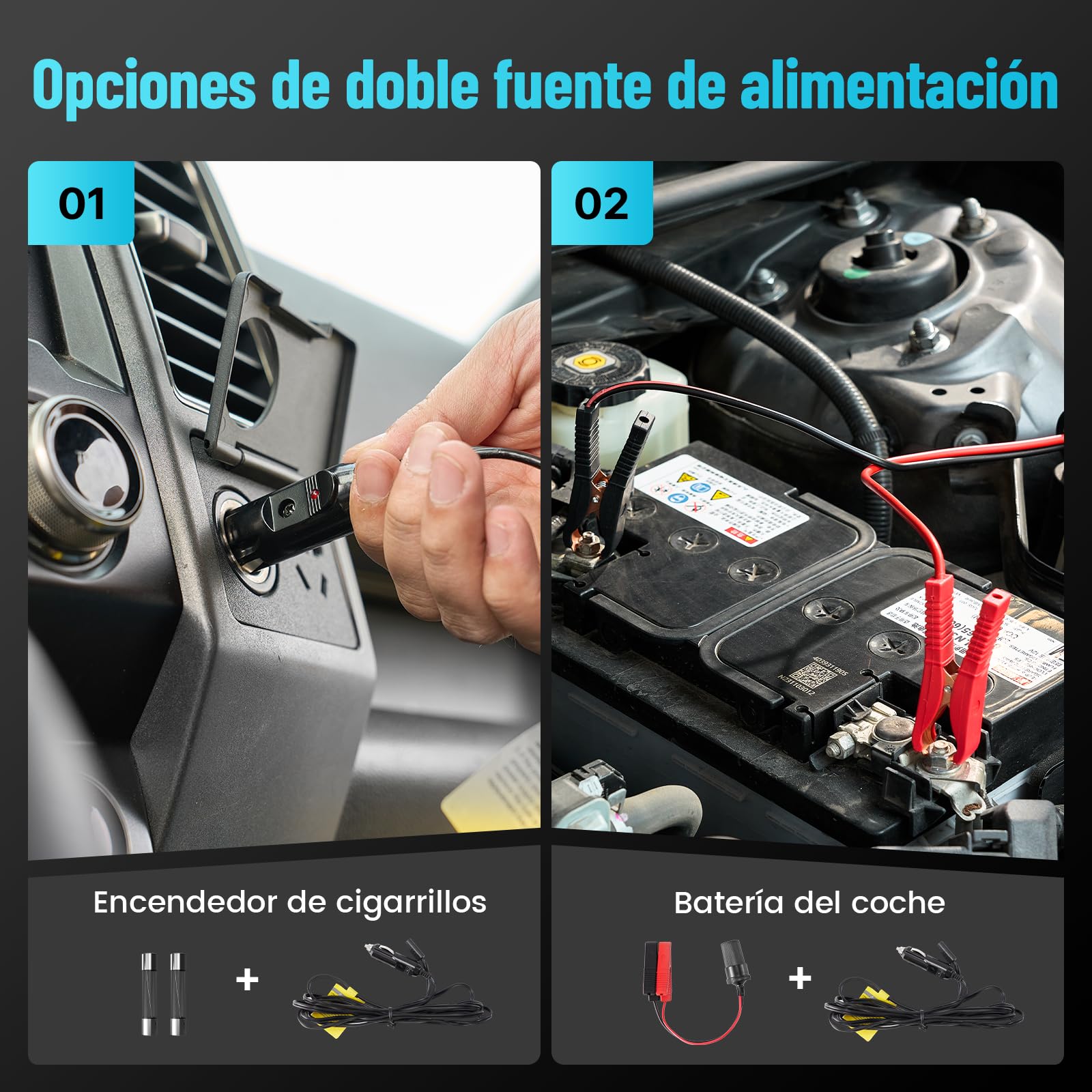 SEESII Kit de Gato Hidráulico Eléctrico para Coche 5 Toneladas (Alcance de Elevación 17.7 Pulgadas) - Gato 3en1 con Llave de Impacto e Inflador - Gato de Suelo para SUV/Camioneta/Camión/Sedán