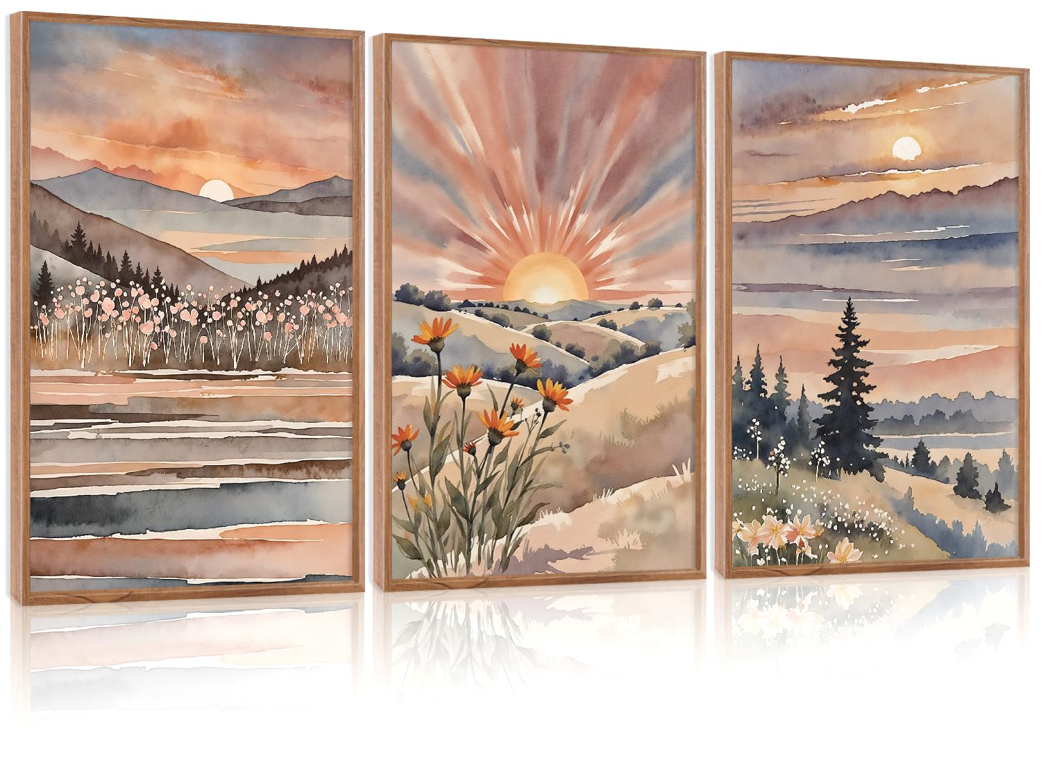 CHDITB Mountain Frame Canvas Wall Art, Nature themed office Wall Decor, country Scenic Art Spiritual Wall Painting, Vintage national park Mountains forest Art Prints for Living Room, Bedroom 16"x24"x3 — view 119