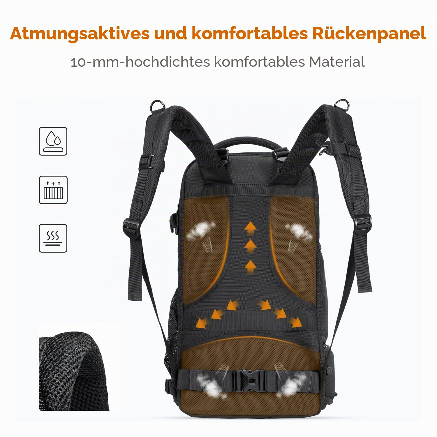 K&F CONCEPT Fotorucksack Groß Kamerarucksack 30L Wasserdicht Camera Backpack mit Regenschutz für DSLR SLR Spiegelreflexkameras Stative 16 Zoll Laptop
