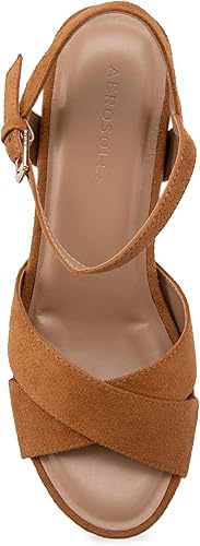Miniatura 5 de Aerosoles PASTEL Wedge Sandal, Tan Faux Suede, 9W