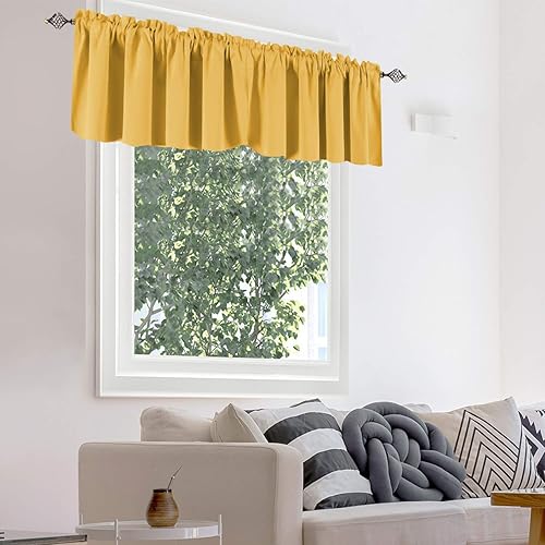 Miniatura 3 de Cenefas Keqiaosuocai para ventanas, con bolsillo para barra de ventana, cortinas opacas para dormitorio, sala, cocina, sótano