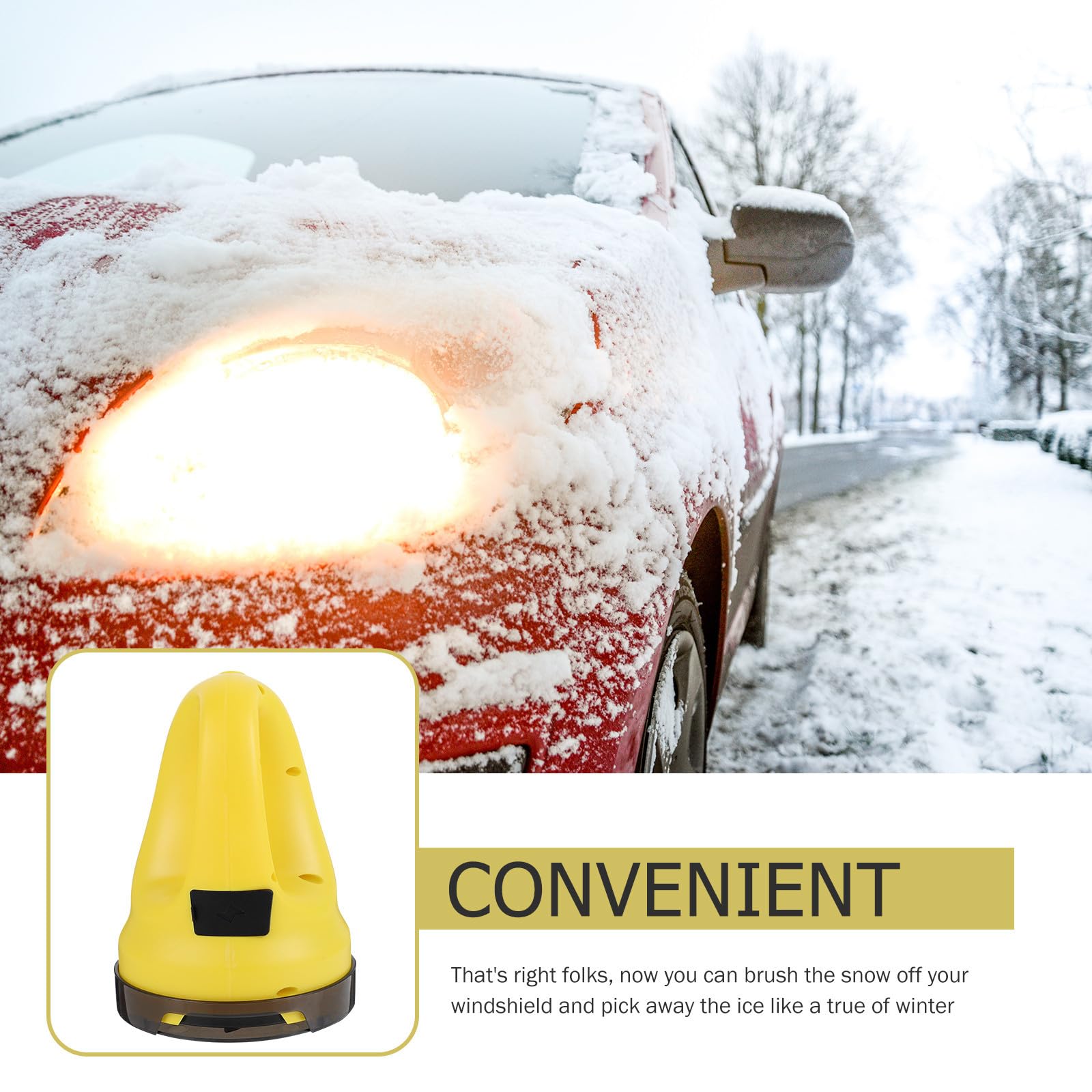 Raschietto Elettrico per Neve e Ghiaccio per Auto Manico ad Arco, Design Compatto in ABS, Strumento Multifunzione per Uso Invernale e Rimozione Efficiente della Neve