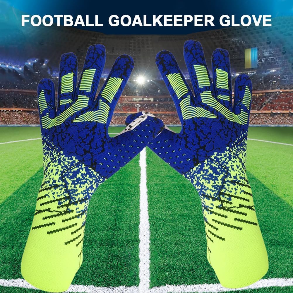 Guanti da portiere da calcio, antiscivolo, resistenti all'abrasione, con protezione per il polso, ideali per bambini