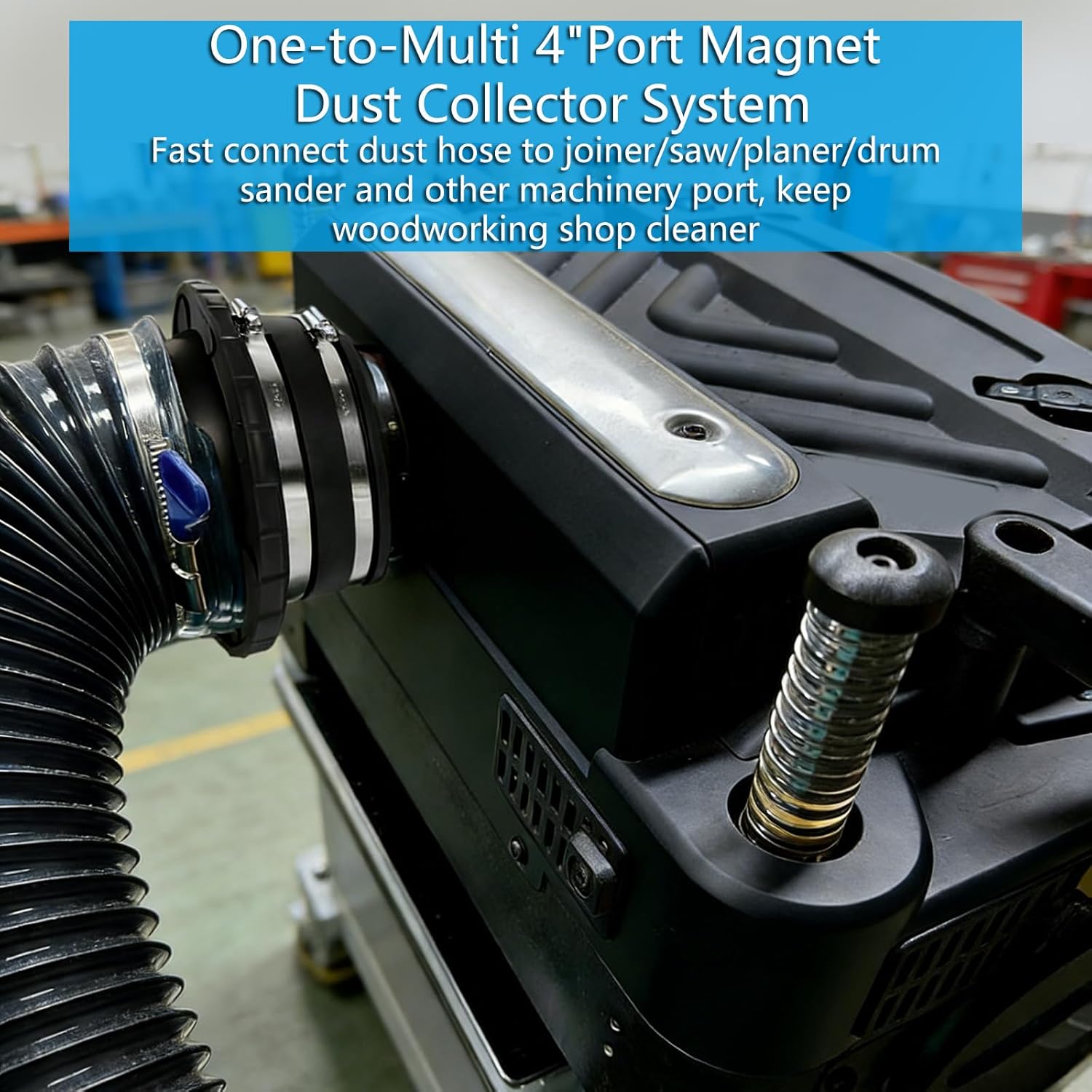 Port Adapters Set of 4 for 4 Inch Workshop Vacuum Hose Smooth Change Between Woodworking Tools