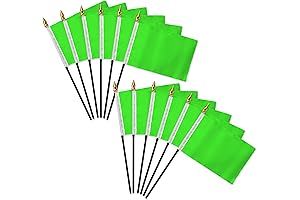 Solid Neon Green 4x6in Stick Flag: Bright, Vivid, and Durable