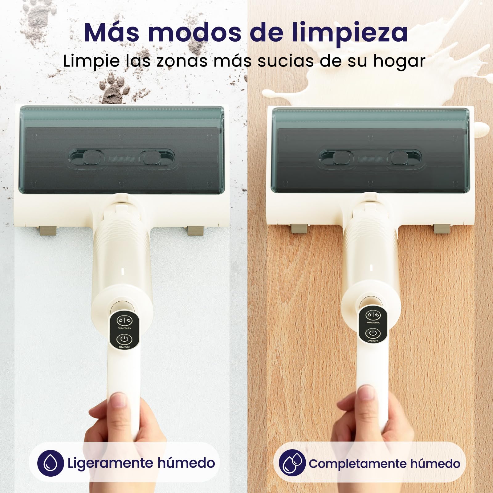 Lefant LS100, Aspiradora Verticale Sin Cable para Seco y Húmedo, 40 000Pa, 60min, Solo 2,65 kg, Limpia Esquinas y Bordes, Autolimpieza, Inclinación 180°, para Suelos Duros, Pelo de Mascotas