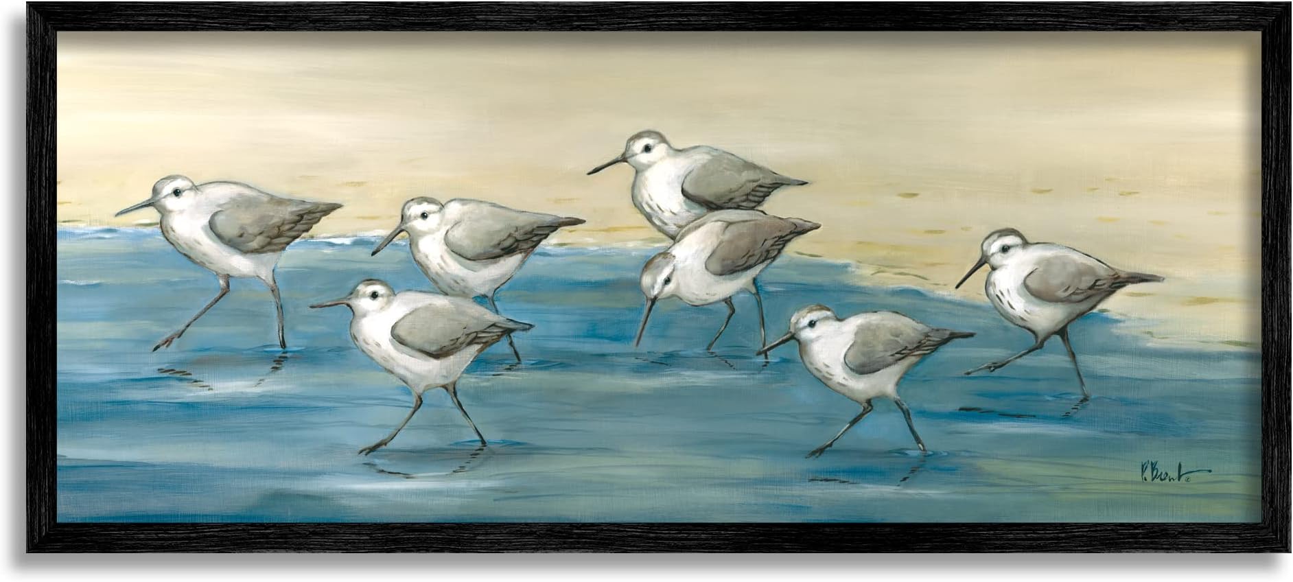 Stupell IndustriesSandpiper Bird Flock Beach Shoreline Framed Wall Art, Design by Paul Brent