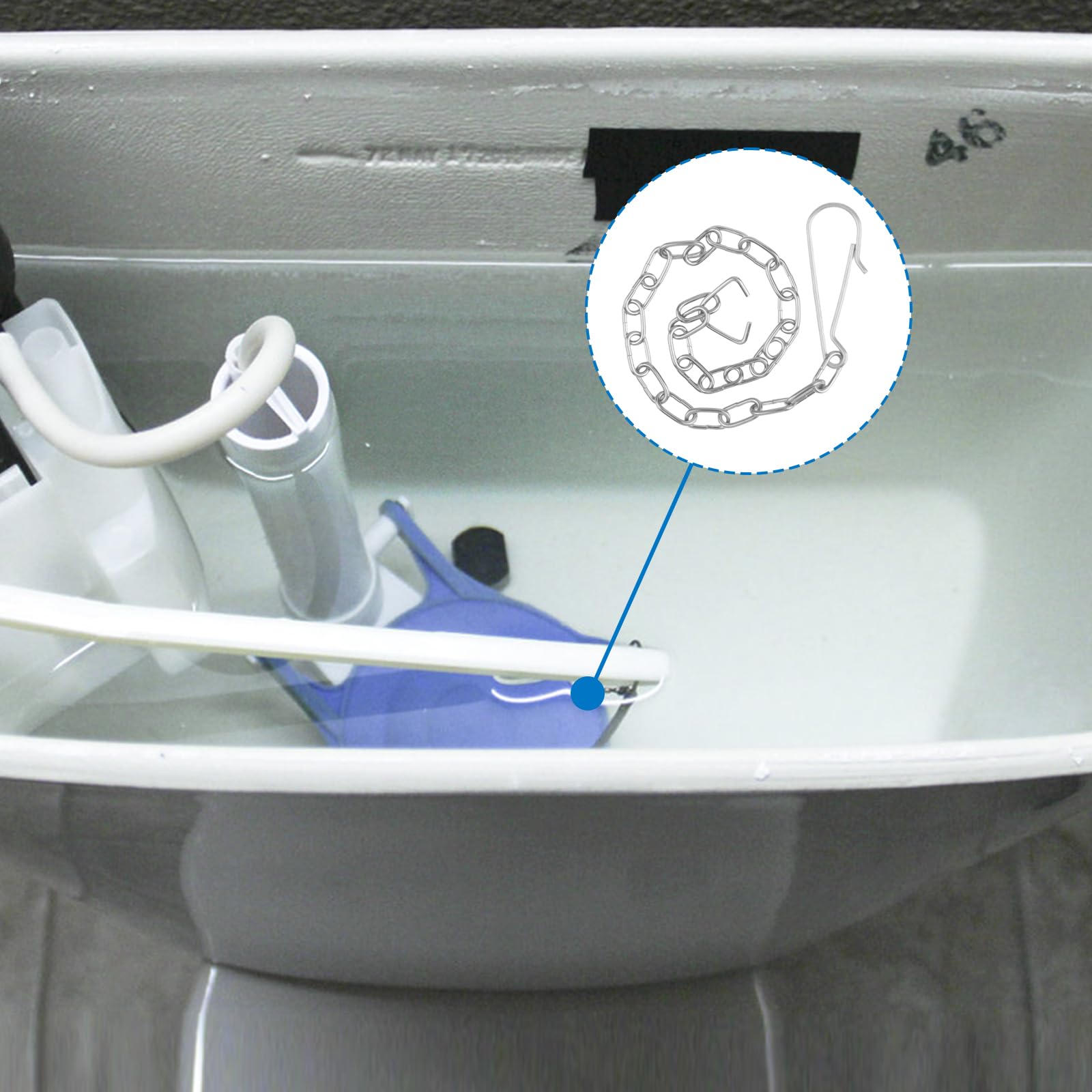 Notoke 5 Stück Silber Toilettenspülketten, 25 cm Toilette Edelstahl Stahlkette, Universelle Metallkette für Toilettenspüler, Ersatzset für Toilettenspüler, für die meisten Toilette