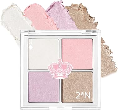 Jelly Glow Highlighter 01 Fairy Dream Highlighter Palette of 4 Colors, Squishy Jelly Type, 3D Gorgeous Sparkle, For Those Who Want to Make Sure Highlights