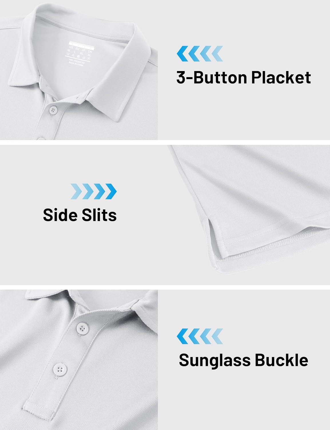 MAGCOMSEN 3 Pack Mens Polo Shirts Short Sleeve Moisture Wicking Athletic Casual Golf Polos Performance Collared Shirt - Image 6