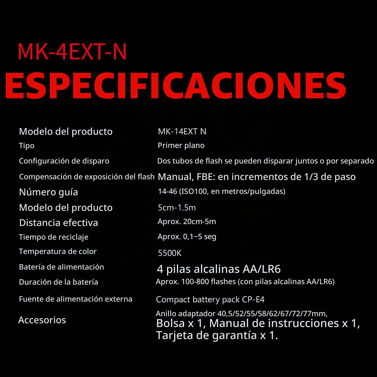Meike MK-14EXT-N I-TTL Macro Ring Lite Flash con LED AF Assist Lámpara para Nikon Cámaras D5100 D3200 D3300 D5200 D90 D850 D3500