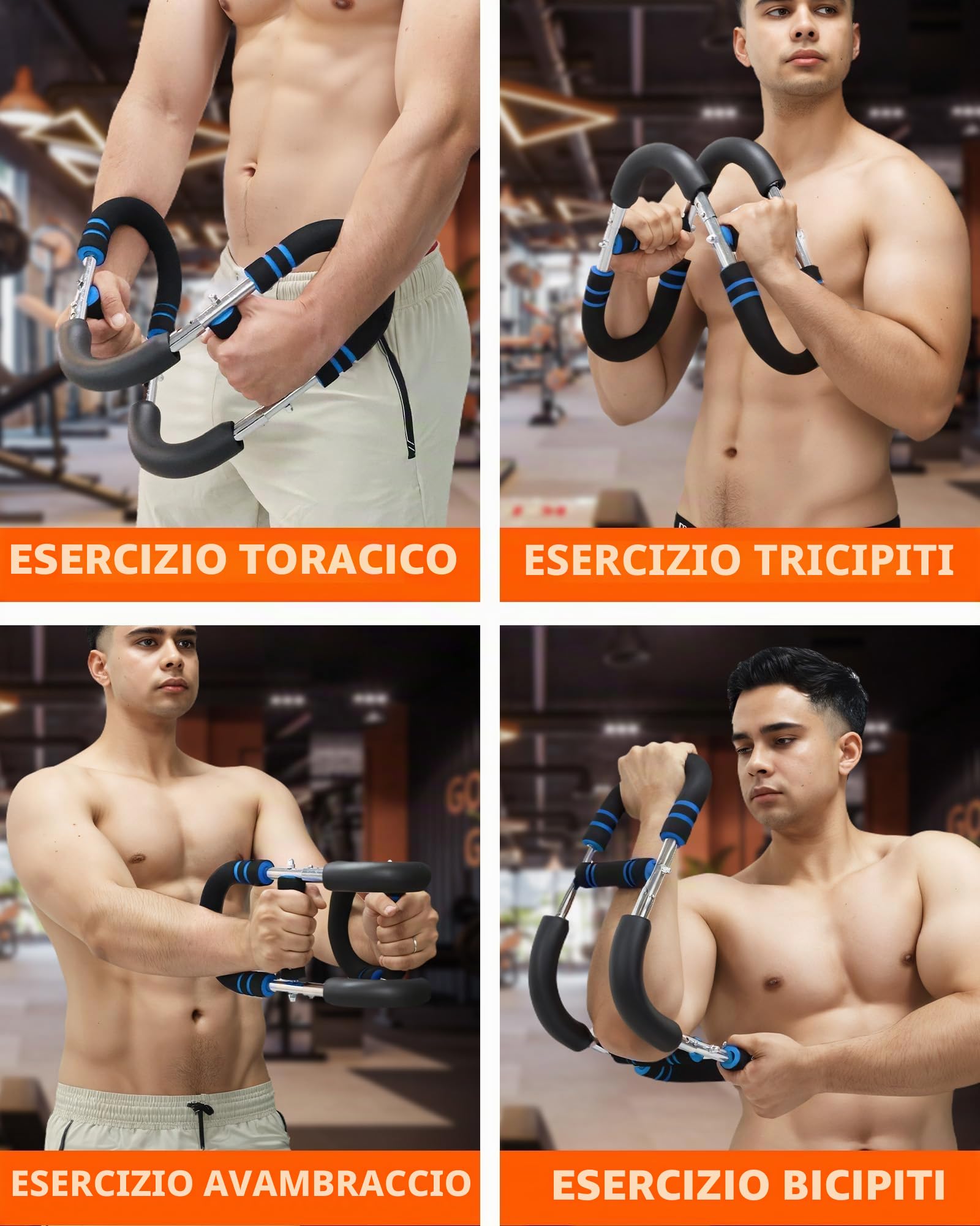 Twister Arm Exerciser, Barra di Allenamento a Molla a Resistenza Regolabile per l'allenamento Muscolare di Petto, Braccia, Spalle e avambracci, Attrezzatura Portatile per Il Fitness Domestico