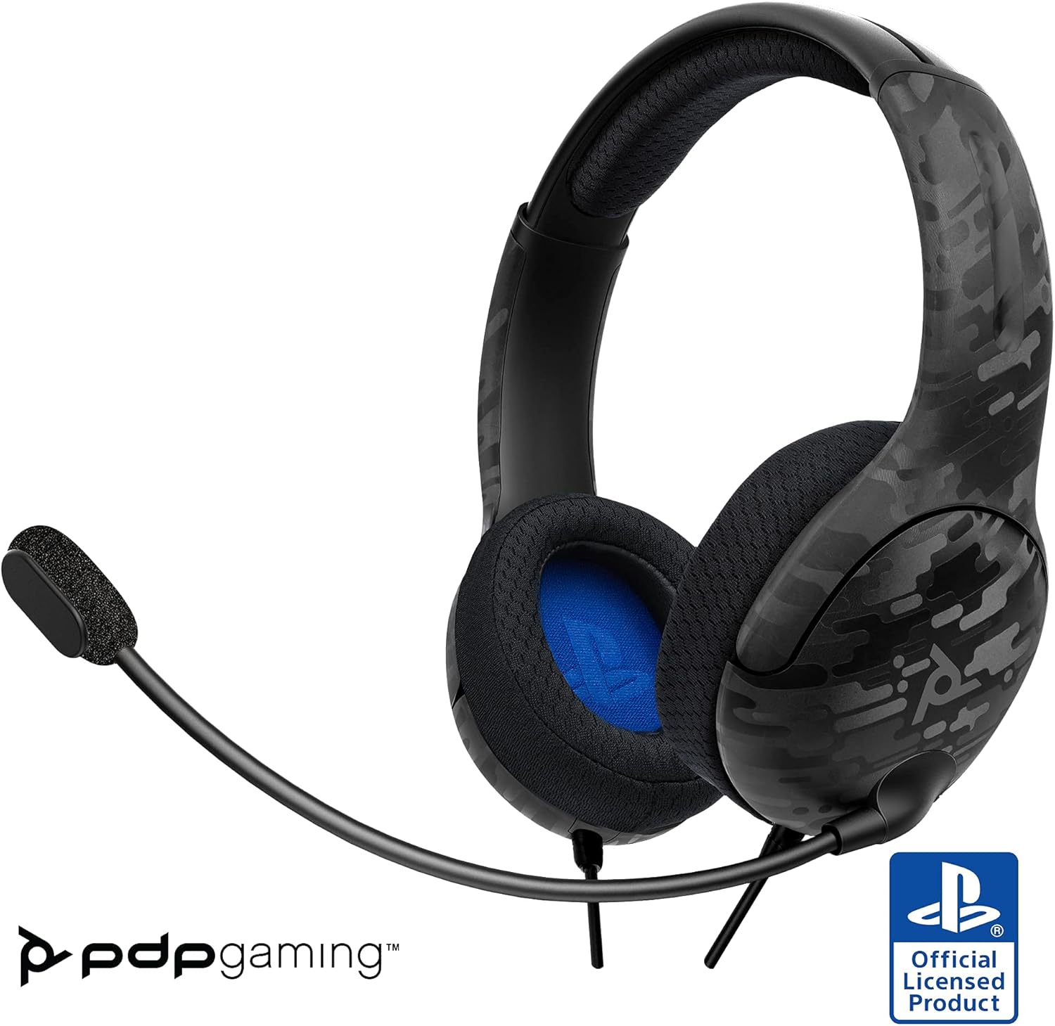 PDP Gaming LVL40 Wired Headset With Noise Cancelling Microphone: Black Camo, PS5/PS4 (Renewed)
