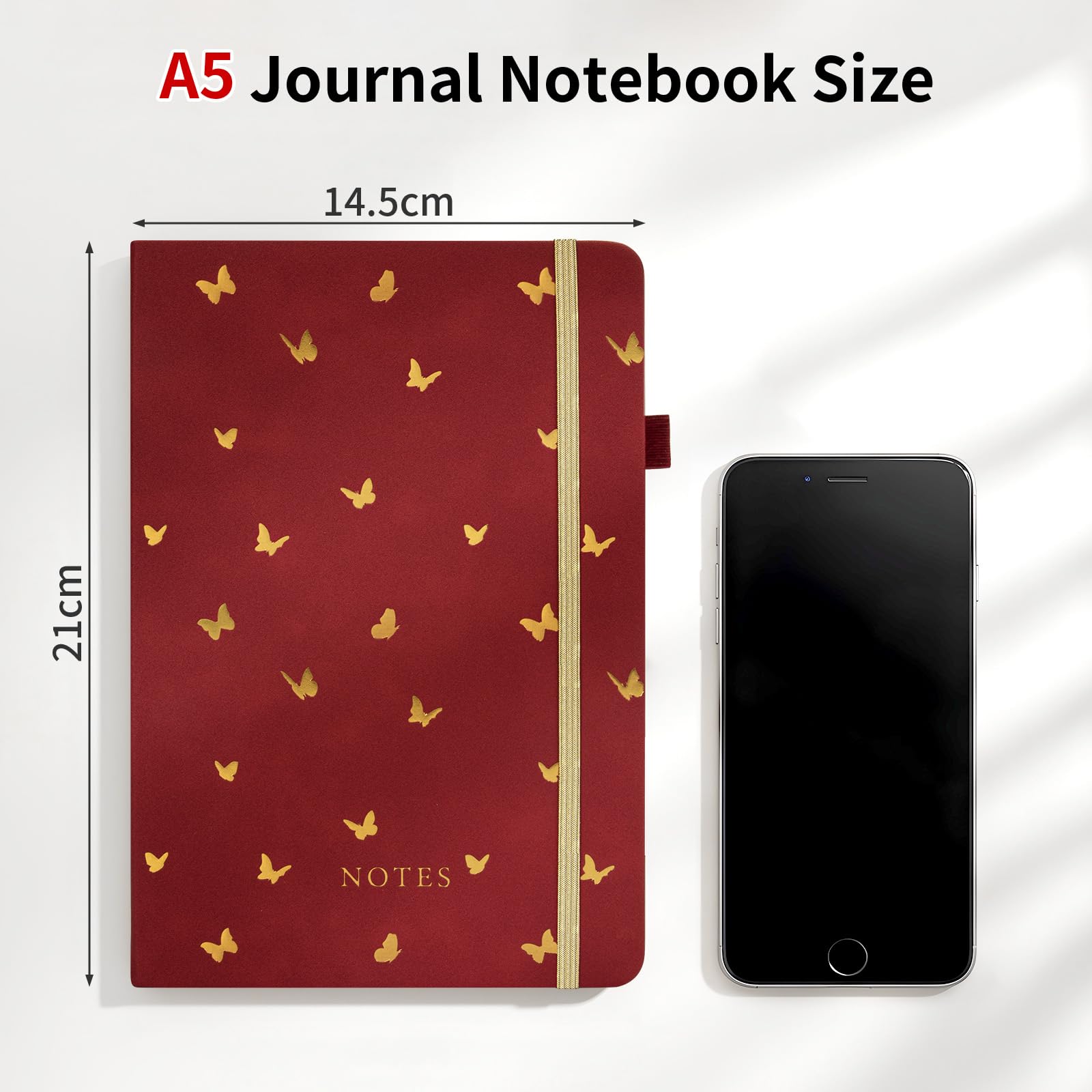 HAUTOCO B5 Spiraal notitieboek, draadgebonden notitieboek, 320 pagina's/160 vellen college-gelinieerd papier om te schrijven, 100 g/m² dik papier, hardcover notitieblok, notitieboek, voor werk