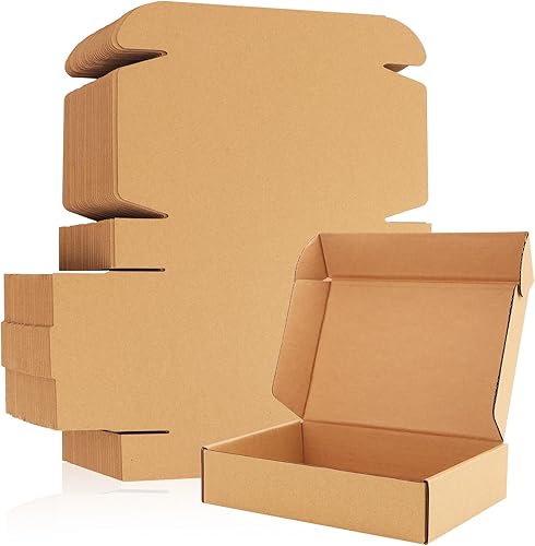 Miniatura 9 de Paquete de 20 cajas de envío de 12 x 9 x 3, cajas de cartón corrugado marrón, 3 capas, cajas de regalo pequeñas para embalaje, almacenamiento y