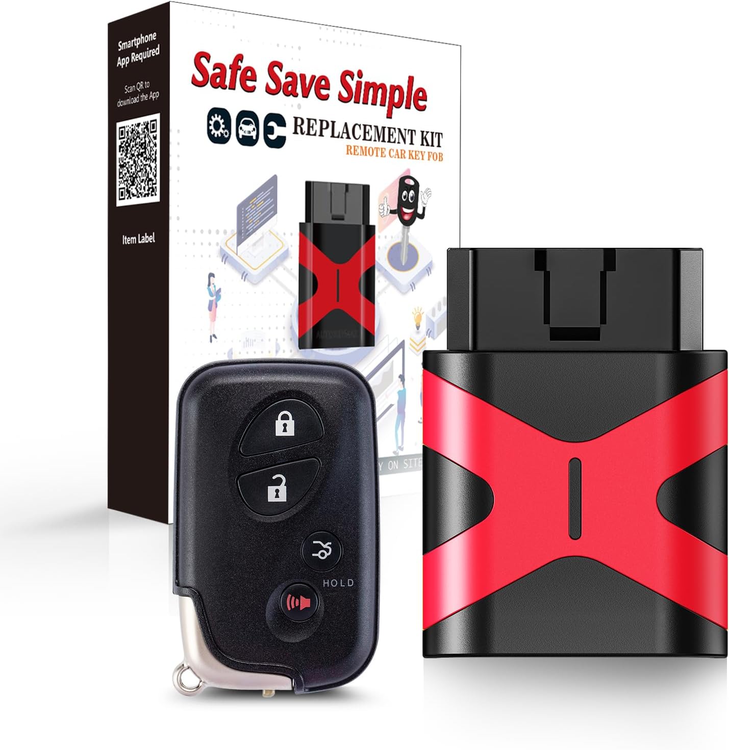 Programmable Keyfob, Replacement Car Keys and Fob Programmer Kit for 2009-2012 GS350 / ES350 / IS250 IS350 Smart Remote HYQ14AAB 281451-3370 (Programmer Kit)