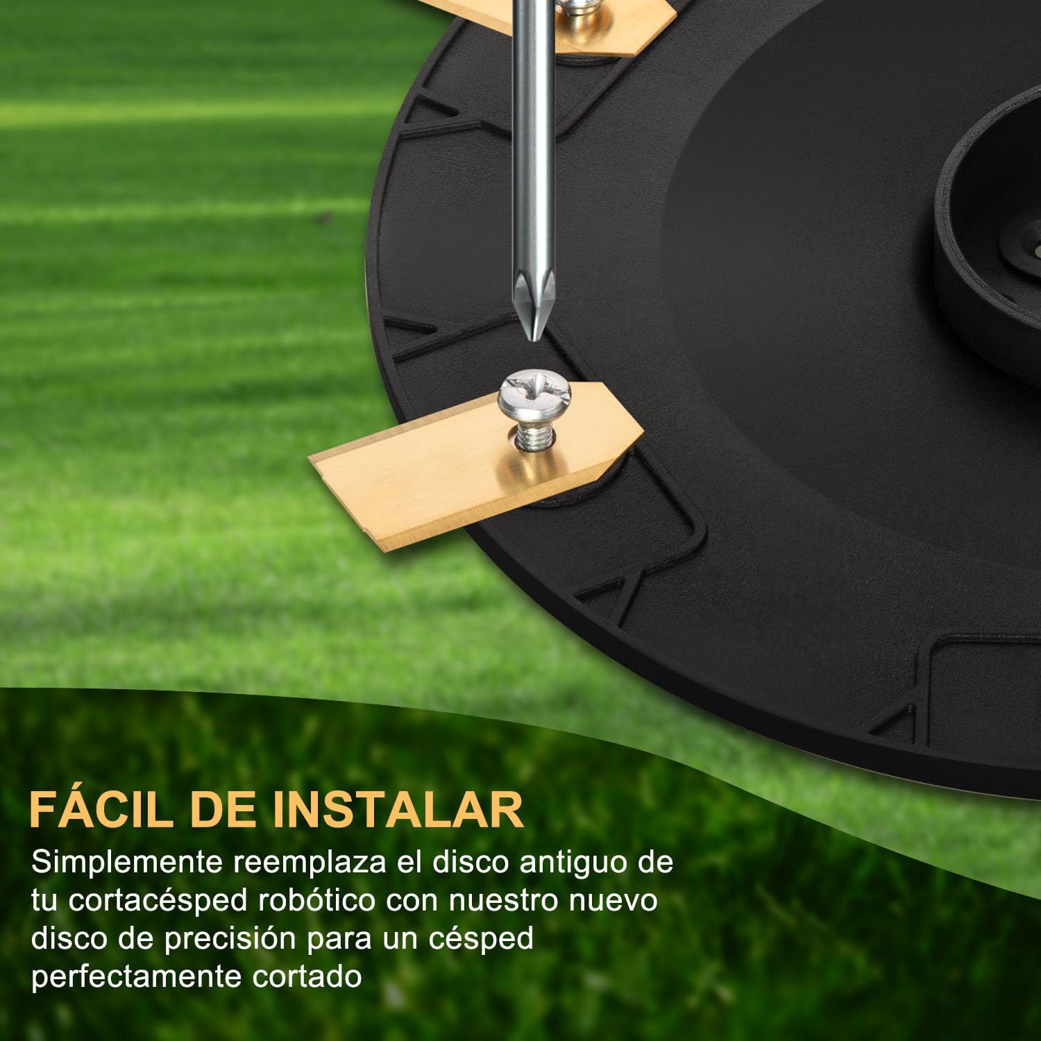 Placa de cuchillas + 6 cuchillas de repuesto compatibles con Husqvarna Automower 420, 430x, 440, 520, 550, serie 400 ANTIGUA hasta el año modelo 2019, disco de cuchillas para robot cortacésped