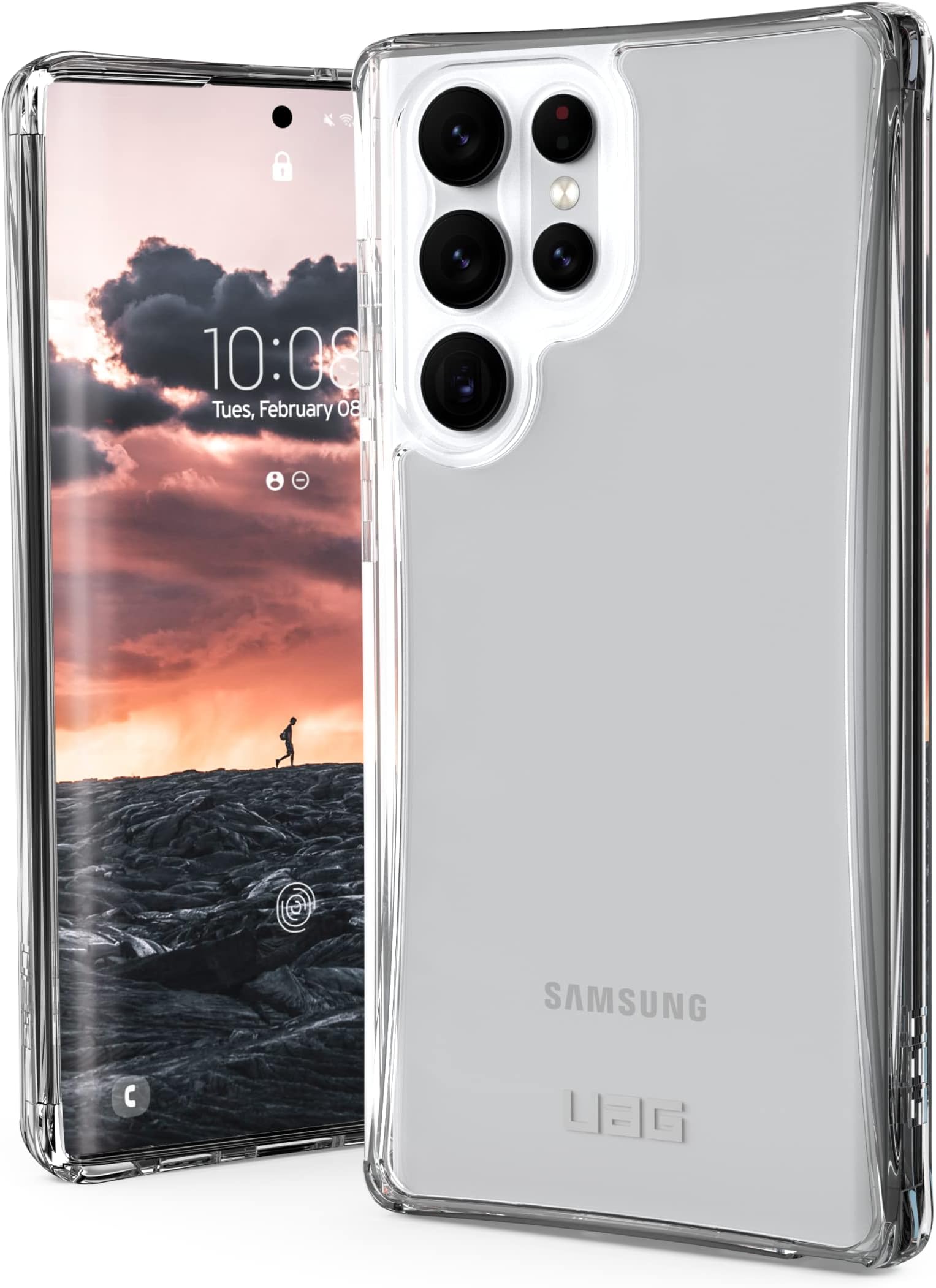 Urban Armor Gear Plyo Samsung Galaxy S22 Ultra Case [Officially Certified Designed for Samsung, Drop Resistant, Wireless Charging Compatible] Ice (Transparent)
