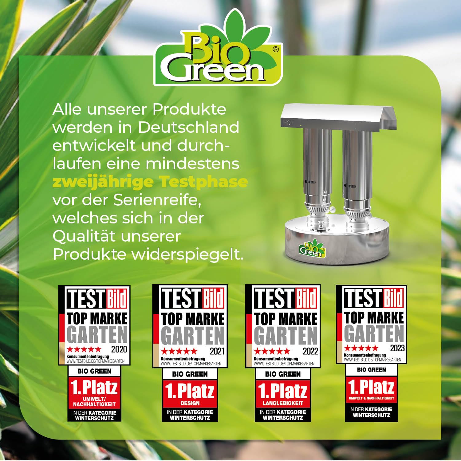 Bio Green Paraffin-Gewächshaus-Heizung WARMAX Power 5 aus Edelstahl | max. 600 Watt | für Gewächshäuser bis 5 m² | max. 3,5 Tage Brenndauer/Füllung