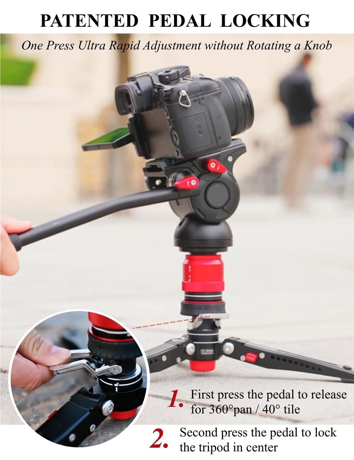 Treppiede A Sgancio Rapido A Basso Profilo - Supporto For Fotocamera Compatto In Lega Di Alluminio Con Meccanismo Di Sblocco A Pedale(CB3 BASE)