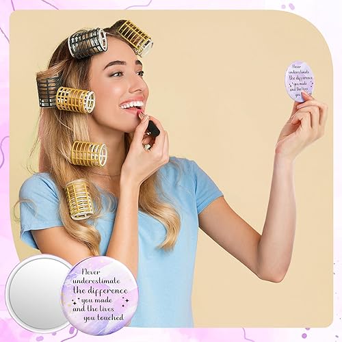 Miniatura 3 de Tradder 48 piezas de espejo compacto inspirador de 2.76 pulgadas, regalo de agradecimiento a los empleados de quinceañera, regalo redondo de