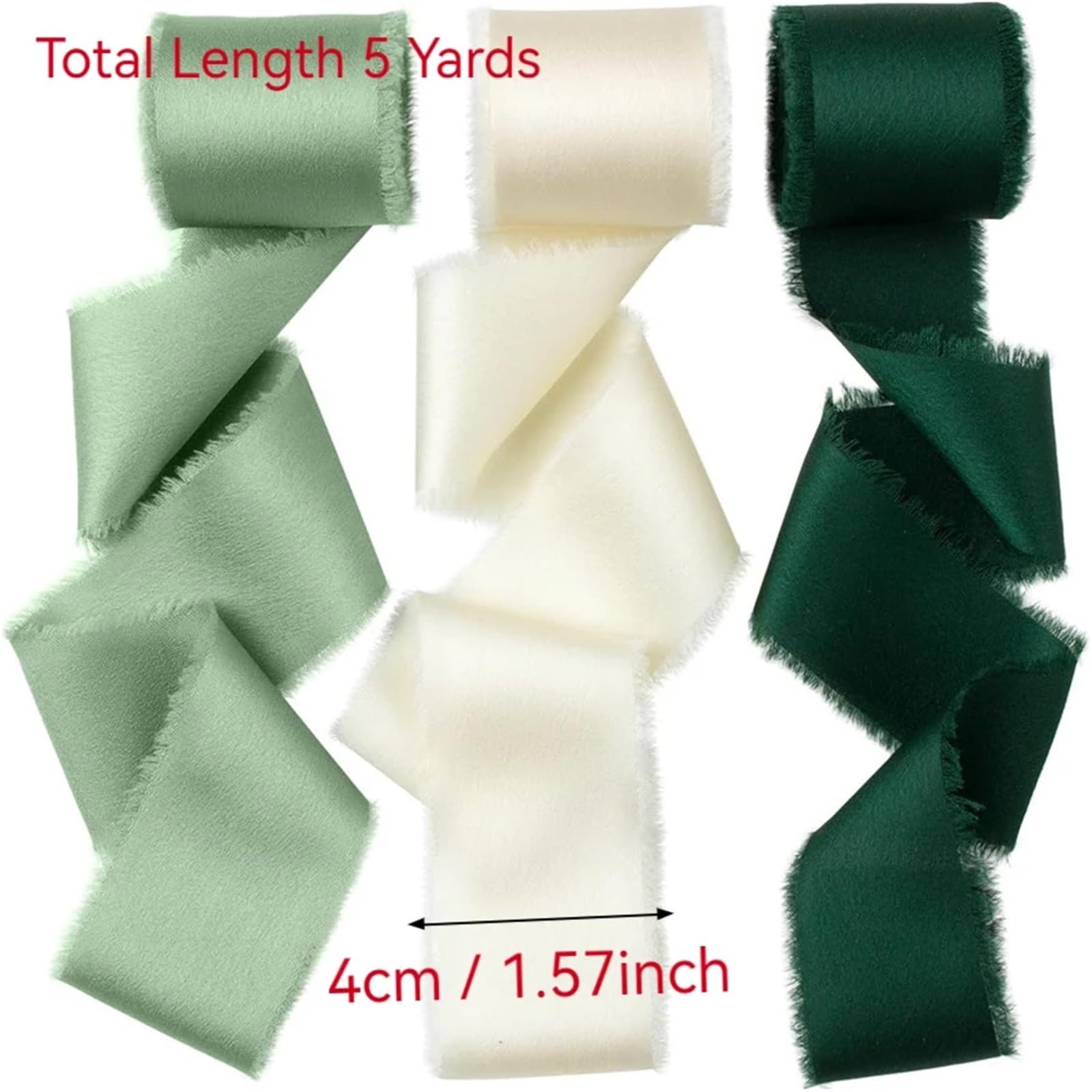 Cinta De Regalo 4/6 Uds. Cintas de 5 Yardas de satén con Bordes deshilachados, Cinta Suave Hecha a Mano for Ramos de invitación de Boda, decoración DIY for Fiesta de cumpleaños(Purple,6pcs)