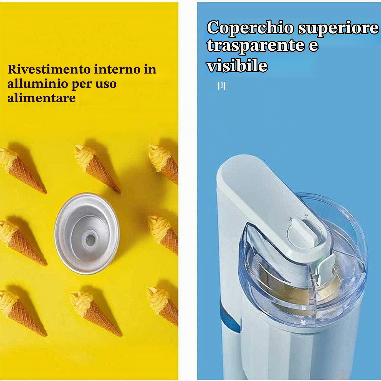 Macchina per il Gelato, Gelatiera, con Compressore Autorefrigerante Macchina per Gelato e Sorbetto in Acciaio inox Professionale Cestello per Gelato Estraibile