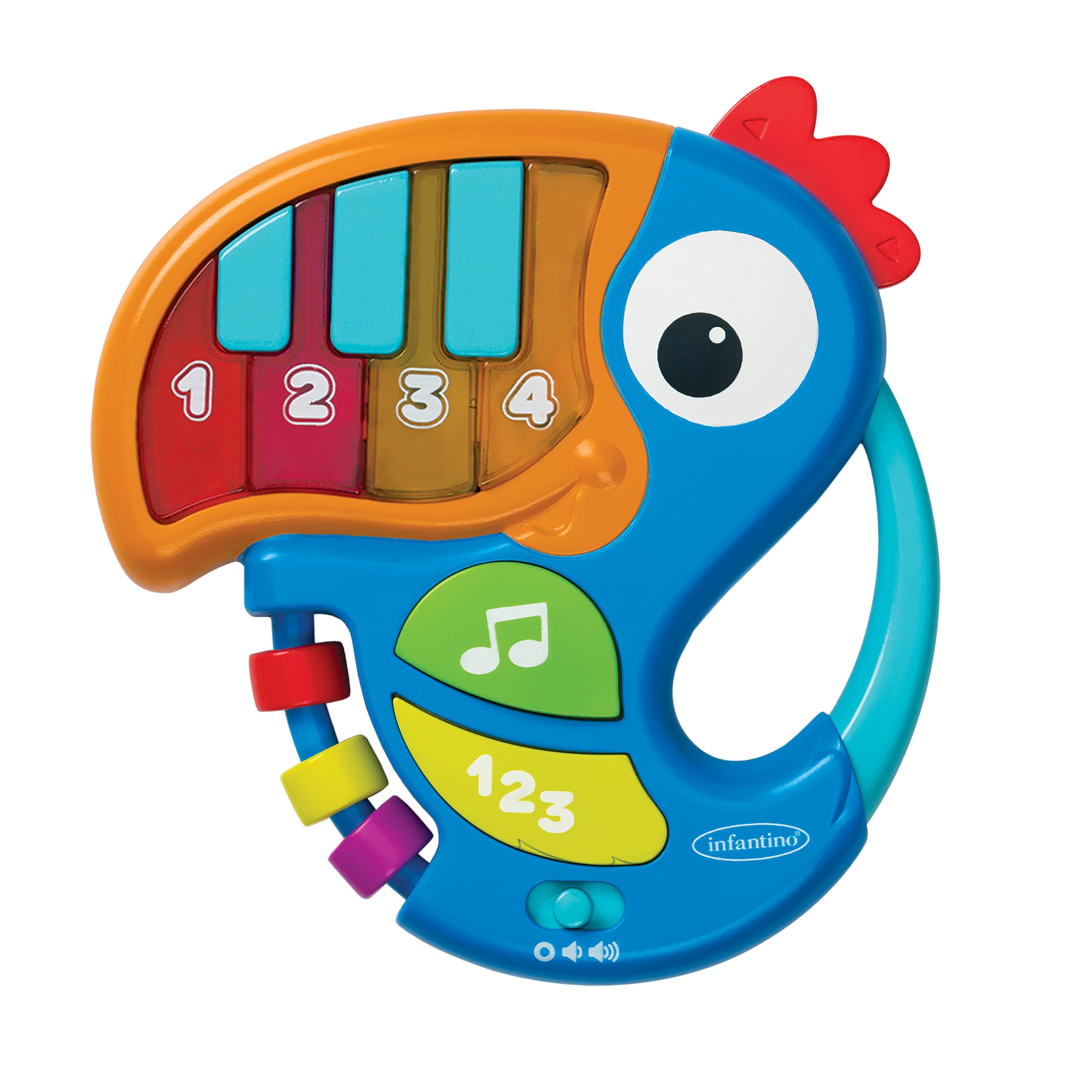 Infantino Piano & Numbers Learning Toucan - with Light-up Piano Keys and Numbers, Songs, Words, Phrases and Sound Effects, Easy to Grasp and Handle, for Babies and Toddlers
