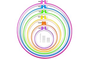 Caydo Plastic Circle Cross Stitch Hoop Ring Multicolor 6-Piece Set
