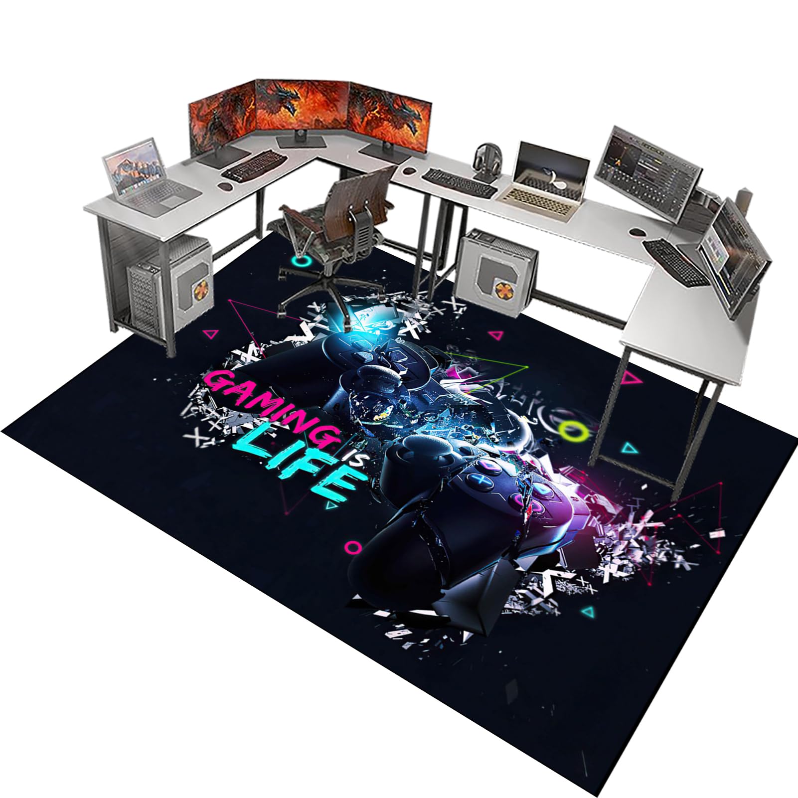 140 x 180 cm Tapis protège Sol, Tapis de Sol Gaming, Tapis de Chaise de Bureau, Tapis Protège-Sol pour Chaise de Bureau, Tapis Gaming Sol pour Sols durs pour Parquet, Tapis de Sol Gamer