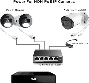 4-Pack PoE Splitter 12V 1.2A and 4-Pair Gigabit Passive PoE Adapter Kit Bundle