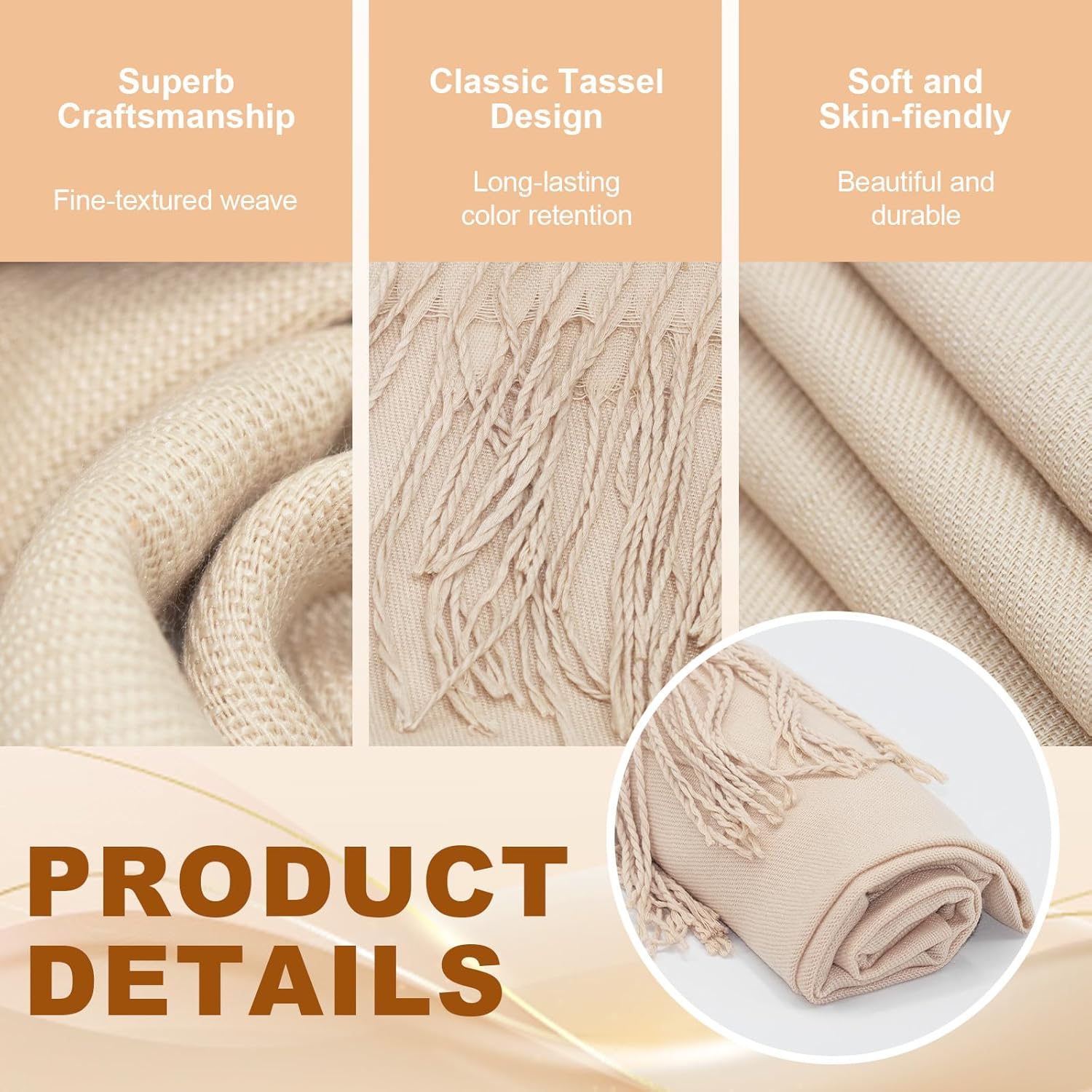 Upriver 20pcs Wedding Shawls with Fringes Bulk Wedding Scarf Shawl for Guests Wedding Favor Bridal Shawls Gift Outdoor - Image 3