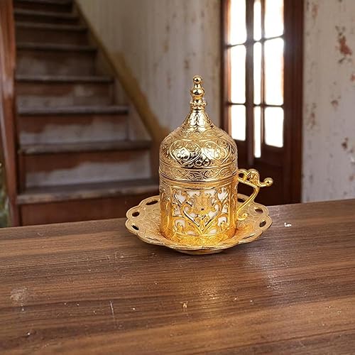 Miniatura 6 de Alisveristime (1 unidad de café turco griego árabe café expreso platillo (Lale) (dorado)