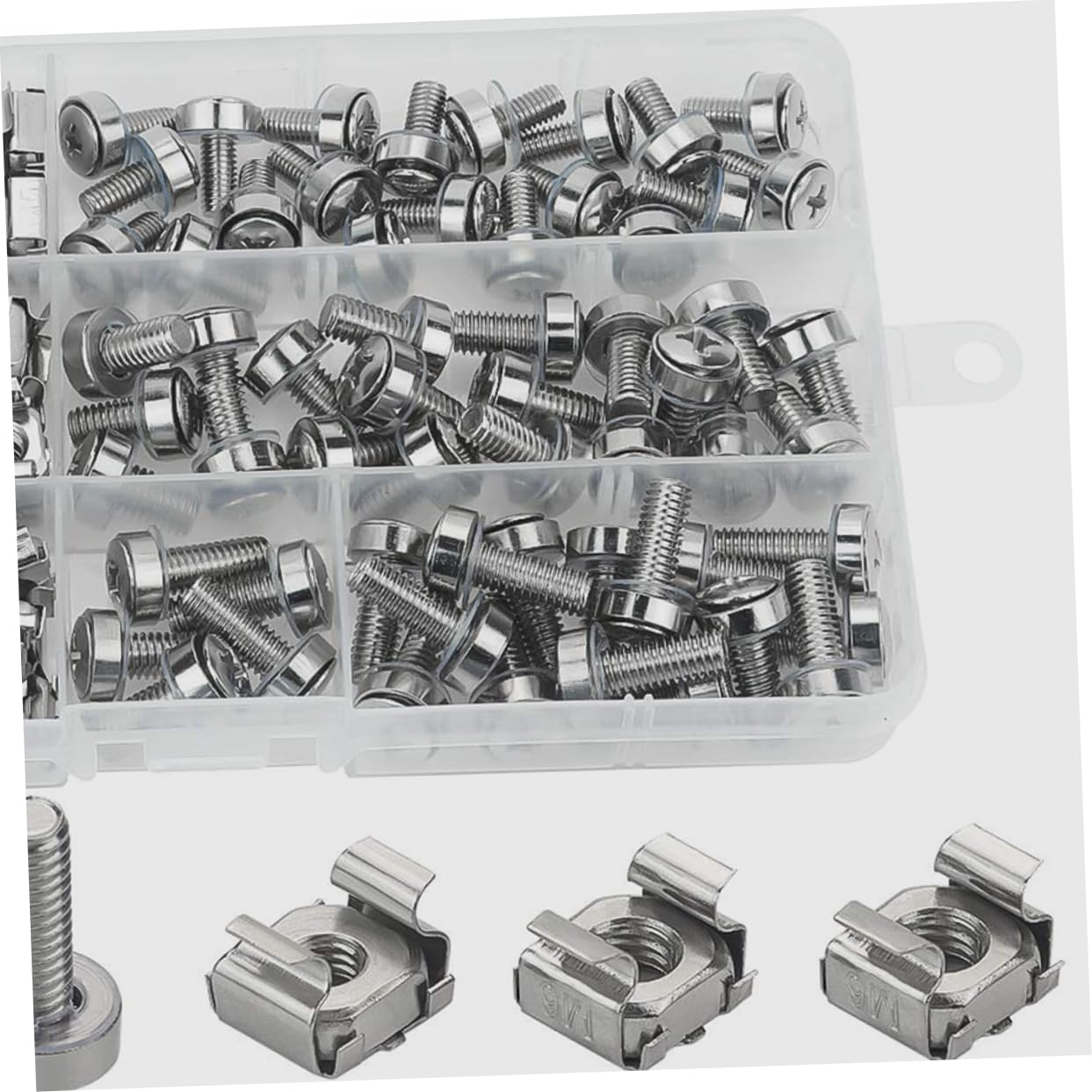 Alipis 1 Set Screw Set Nut Assortment Key Server Rack Screws Bolt Cage Carbon Steel