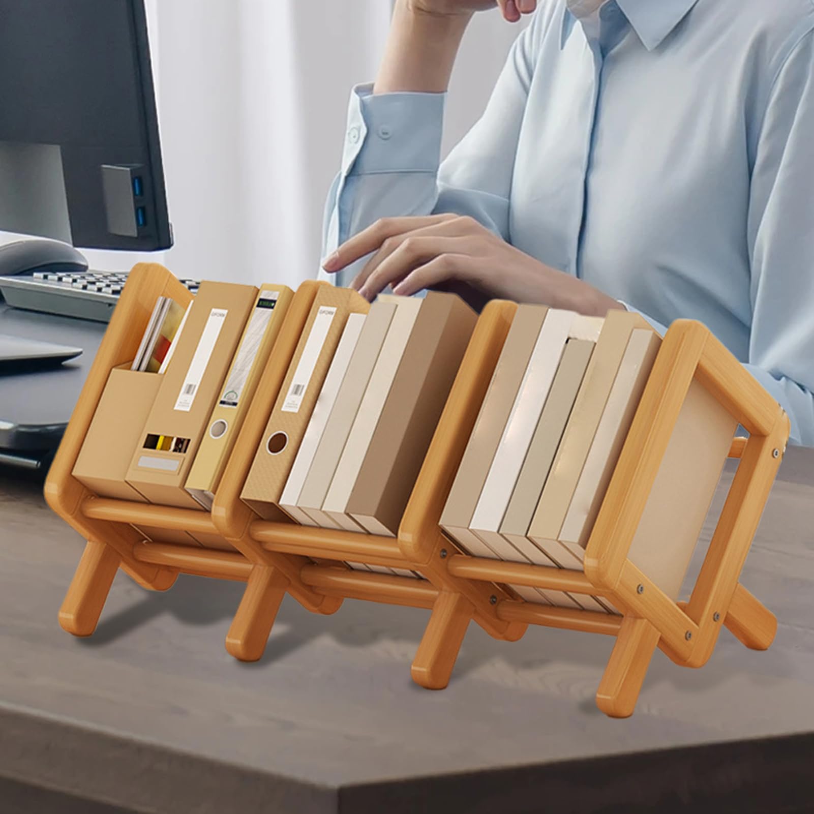 Genérico Desktop Shelf, Expandable Desk Shelf, Adjustable Bookstand, 20,47-40,16×8,66×9,84 pulgadas, Multifunctional Space-Saving Organization for Home, Library, Mesa Estudiante, Mesa de café