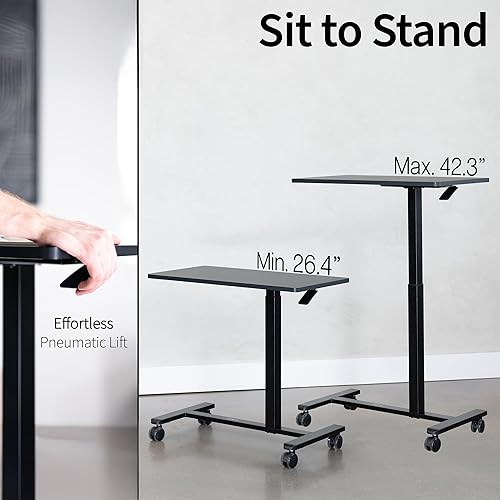 Miniatura 5 de VIVO Mobile 32 x 16 inch Over Couch Laptop Table, Height Adjustable Bedside Desk for Recliner, Black, CART-V02L Negro