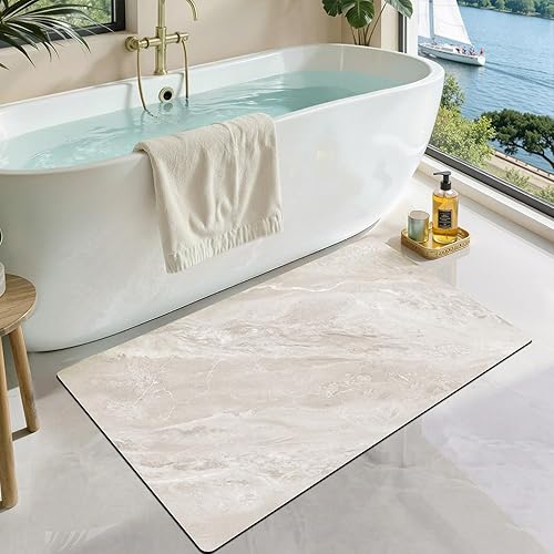 Miniatura 21 de LUMI Tapete de Baño Ultra Delgado, Alfombras de Baño de Goma Antideslizante Súper Absorbente Ultra Delgadas, Bajo Puertas, Tapetes de Piso de Baño