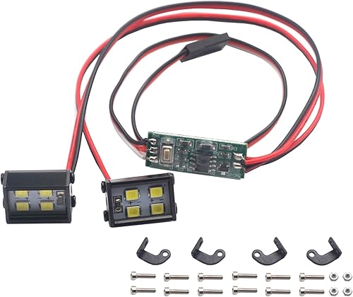 ShareGoo RC de doble cabeza 4LED barra de luz LED lámpara de techo brillante simulación compatible con Traxxas TRX-4 Trx4 Axial SCX10 90046 RC4WD